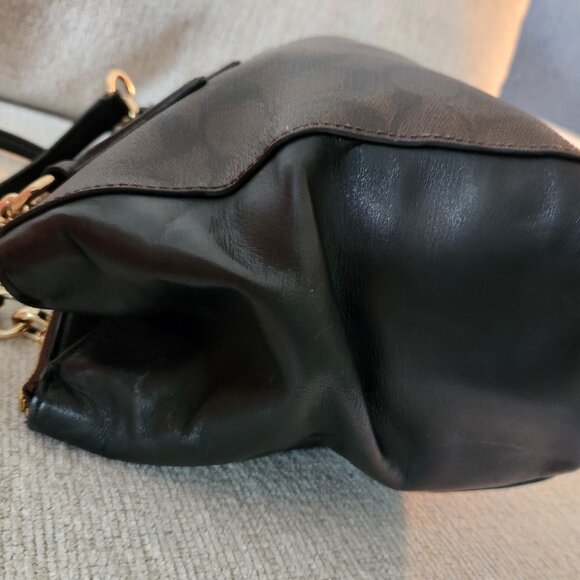 Coach Christie Carryall Signature Dark Brown Shoulder Bag Satchel Purse - Picture 6 of 9